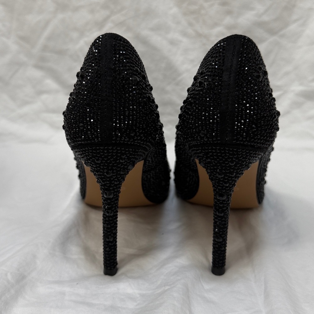 Women’s Charles By Charles David Black Rhinestone Stiletto High Heels. Size 8 - Picture 10 of 15